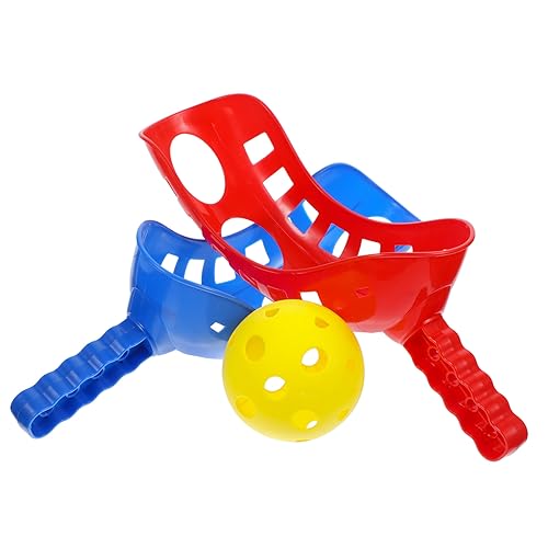 BESPORTBLE Schaufelball Set Für Outdoor Ballwurf Und Fangspiel Teilig Blauer Griff Roter Griff Gelber Ball Für Interaktive Eltern Junge Mädchen Spiele Und Spielspaß Im Freien von BESPORTBLE