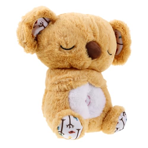 BESPORTBLE Schlafsoother Plüschbär mit Atemsensor und Beruhigender Musik Waschbares Kuscheltier für Junge Mädchen und Kleinkinder Brauner Beruhigender Schlafbegleiter mit Lichtfunktion von BESPORTBLE