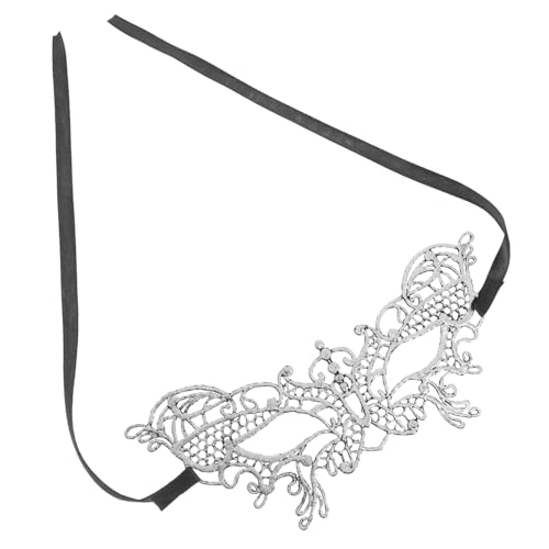 BESPORTBLE Schmetterling Spitzenspitze Augenmaske Damen Halbmaske aus Weicher Spitze für Maskerade Fasching Halloween Party Kostüm Ball Silber Stilvolle Maske von BESPORTBLE