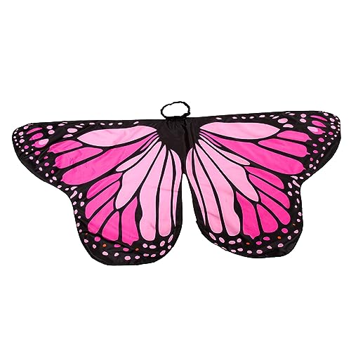 BESPORTBLE Schmetterlingsflügel Umhang Rosa Leichter Beach Shawl Für Karneval Halloween Party Cosplay Bühnenauftritt von BESPORTBLE