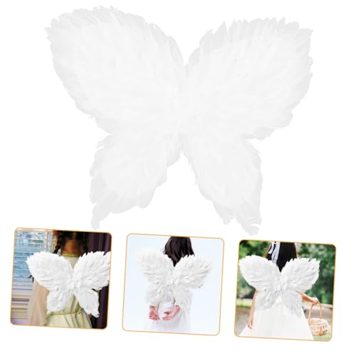 BESPORTBLE Schmetterlingsflügel für Mädchen Weiß Leichtes Cosplay Party Accessoire Einfach Anzuziehen für Kostüm Bühnenauftritt Fasching und Fotoshooting von BESPORTBLE
