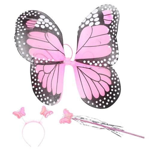 BESPORTBLE Schmetterlingsflügel für Mädchen mit Zauberstab und Kopfschmuck Leichtes Feen Kostüm Zubehör für Karneval und Bühnenauftritte Pinkes Flügel Partyset BESPORTBLE Schmetterlingsflügel für Mädchen mit Zauberstab und Kopfschmuck Leichtes Feen Kostüm Zubehör für Karneval und Bühnenauftritte Pinkes Flügel Partyset von BESPORTBLE
