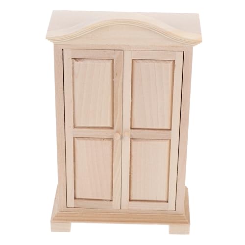 BESPORTBLE Schrank Modell Handgefertigtes Mini Bücherregal Naturholz Unlackiert Für Puppen Und Miniaturwelt von BESPORTBLE