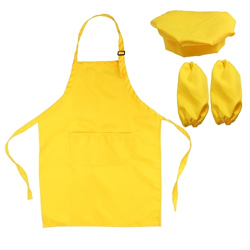 BESPORTBLE Schürzen Set Gelb mit Kochmütze und Ärmelschoner Verstellbare Kochkleidung für Jahre Für Backen Malen Kochen und Bastelparty BESPORTBLE Schürzen Set Gelb mit Kochmütze und Ärmelschoner Verstellbare Kochkleidung für Jahre Für Backen Malen Kochen und Bastelparty von BESPORTBLE