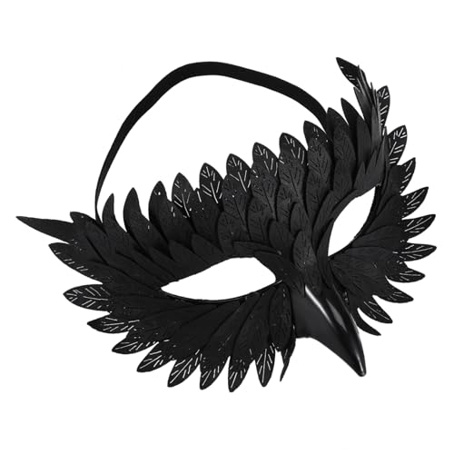 BESPORTBLE Eulenmaske Schwarze Halbgesichts-maske Tiermaske Halloweenmaske Vogelschnabelmaske Für Damen Cosplay-maske Maskenball-accessoire Party-kostüm-teil von BESPORTBLE
