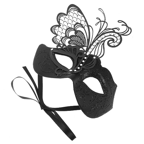 BESPORTBLE Schwarze Metall Halbgesichts Schmetterlings Maske Damen Maskerade Ball Cosplay Halloween Party Leicht und Elegant für Karneval und Festliche Anlässe BESPORTBLE Schwarze Metall Halbgesichts Schmetterlings Maske Damen Maskerade Ball Cosplay Halloween Party Leicht und Elegant für Karneval und Festliche Anlässe von BESPORTBLE