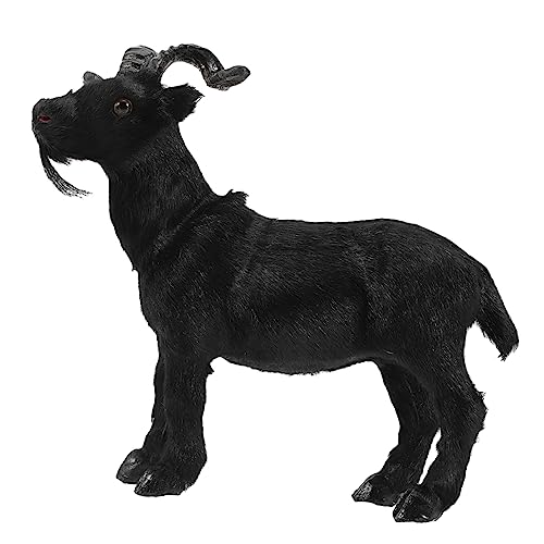 BESPORTBLE Schwarze Ziege Figur Gartenornament Wetterfestes Detailreiches Ziegemodell für Außenbereich Realistische Tierfigur als Rasen und Gartendekoration Robustes Material für Langlebigen von BESPORTBLE