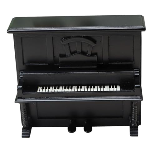 BESPORTBLE Schwarzes Mini Upright Piano als Dekoration für Puppenhäuser Robustes Detailreiches Musikinstrument für DIY Landschaften und Fotoshootings von BESPORTBLE