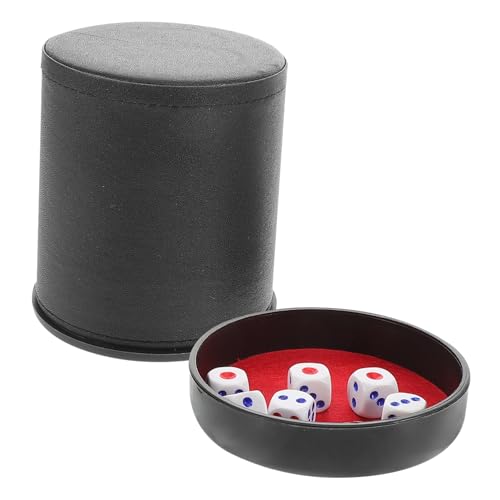 BESPORTBLE Silent Dice Shaker Set mit PU Leder Geräuschreduzierender Würfelbecher und Würfeln Basis für Ruhige Party und Ktv Spiele von BESPORTBLE