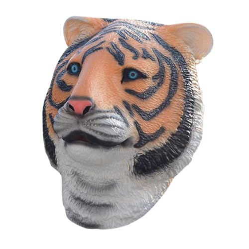 BESPORTBLE Simulation Tiger Kopfschmuck für Cosplay Lebendige Tigermaske 3D-Design Tierkostüm Requisite Einheitsgröße Lustige Streich Maske von BESPORTBLE