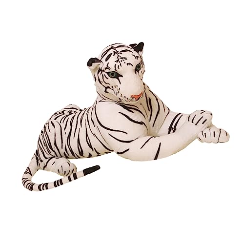 BESPORTBLE Simulation Tiger Plüschtier Weiß Realistisches Kuscheltier Stofftier Weiche Gefüllte Tierpuppe für Wohnzimmer Dekoration von BESPORTBLE