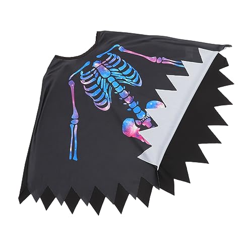 BESPORTBLE Skelett Umhang Für Halloween Dekoratives Kostümzubehör Leicht Tragbar Für Partys Fotoshootings Unisex Design Mit Einzigartigem Skelettmuster von BESPORTBLE