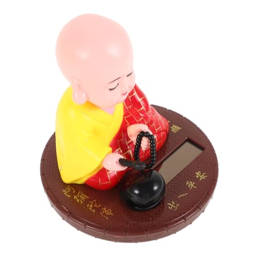 BESPORTBLE Solarbetriebene Buddha Wackelkopf Figur Lustige Auto Dekoration für Armaturenbrett Schreibtisch und Festliche für Zuhause und Büro kein Batteriewechsel von BESPORTBLE