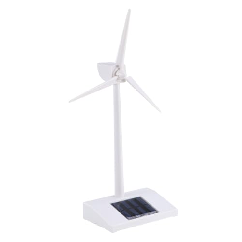 BESPORTBLE Solarbetriebene Windturbinen Modell Windmühle aus Abs Weiß Dekoratives Desktop für Bildung Einfach Zusammenzubauen ohne Batterie für Büro und von BESPORTBLE