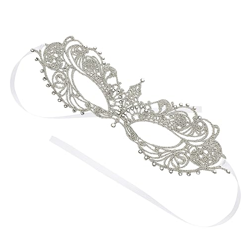 BESPORTBLE Spitzenmasken Für Erwachsene Elegante Tanzparty Maske Aus Silberner Spitze Für Karneval Halloween Und Maskeraden Festival Accessoire Und Rollenspiel Maske von BESPORTBLE