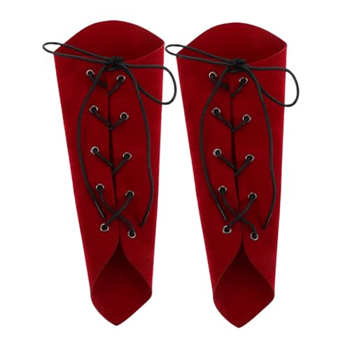 BESPORTBLE Steampunk Armbracer Mittelalterlicher Armschutz Rotes Weiche Vintage Cosplay Halloween Kostüm Zubehör von BESPORTBLE