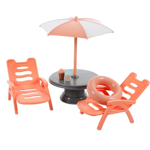 BESPORTBLE Strandstuhl Set Für Puppenhaus Realistisches Beach Möbel Set Für Kreative Spielwelten Und DIY Projekte von BESPORTBLE