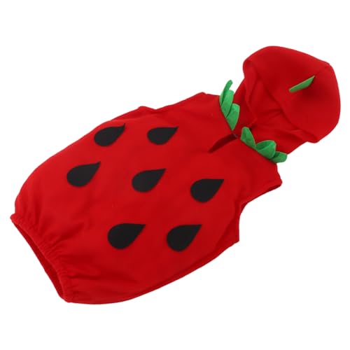 BESPORTBLE Strawberry Costume Unisex Erdbeer Kostüm für Jahre mit Kapuze Fruchtiges Verkleidungset für Halloween und Partys Leuchtende Farben Leicht zu Reinigen von BESPORTBLE