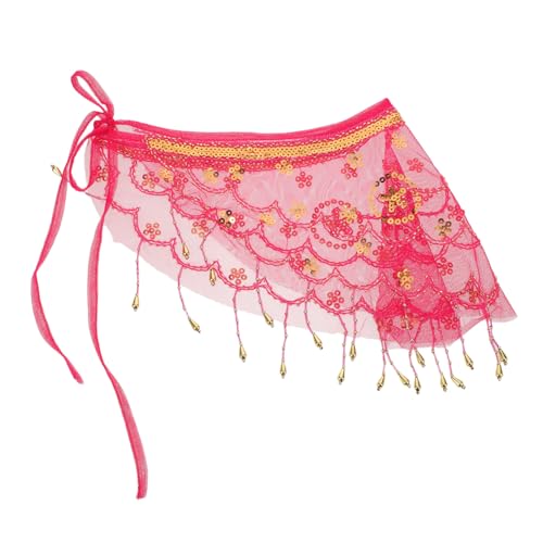 BESPORTBLE Tanz bedeckt Gesicht Bauchtanz -Paillettenschleier ägyptisches Stammesschleif ägyptische Bauchdanzmaske Halloween -Cosplay -Accessoires Bauchetanz schiere Schal Polyester Rosig von BESPORTBLE