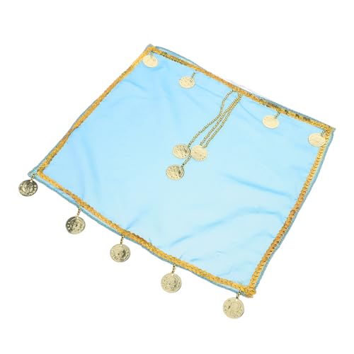 BESPORTBLE Tanz-performance-schleier Kopfschleier Für Damen Tanzzubehör Gesicht Karnevalskostüme Für Frauen Schleier Für Bauchtänzerin Bauchtänzerin-accessoires Für Damen Sky-blue Chiffon von BESPORTBLE
