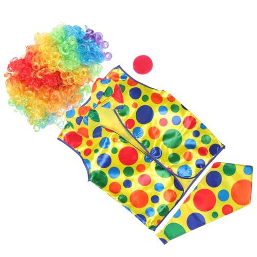 BESPORTBLE Teiliges Clown Kostüm Für Erwachsene Cosplay Clown Outfit Mit Perücke Nase Weste Und Bowtie Für Bühnenaufführungen Und Karneval Clownkostüm Zubehör BESPORTBLE Teiliges Clown Kostüm Für Erwachsene Cosplay Clown Outfit Mit Perücke Nase Weste Und Bowtie Für Bühnenaufführungen Und Karneval Clownkostüm Zubehör von BESPORTBLE