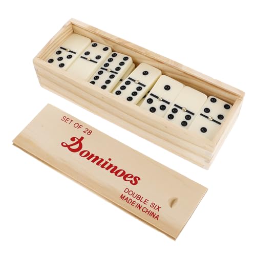 BESPORTBLE Teiliges Domino Spiel aus Holz in Praktischer Box Modernes mit Hoher Stabilität Kindersicher für Kreative Familienspiele und Pädagogische Logikförderung von BESPORTBLE