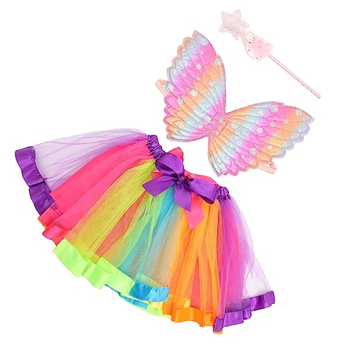 BESPORTBLE Teiliges Engel Kostüm Für Schmetterlingsflügel Zauberstab Und Rock Für Karneval Halloween Und Kostümpartys Dekorationskostüm Für Kleine Feen von BESPORTBLE