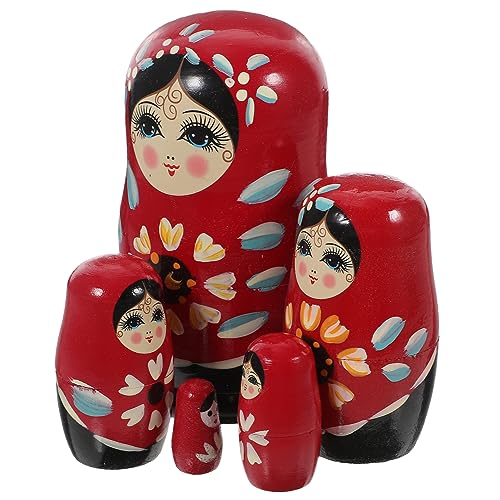BESPORTBLE Teiliges Handbemalte Russische Holzpuppen Mehrschichtiges Nesting Design Langlebige Kinderdekoration und Pädagogisches Leuchtende Farben Einzigartiges von BESPORTBLE