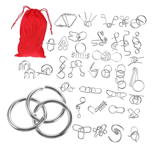 BESPORTBLE Teiliges Metall Knobelspiel für Erwachsene Intelligentes Brain Teaser Puzzle mit Aufbewahrungstasche Fördert Logisches Denken Problemlösungsfähigkeit und Stressabbauendes Fidget von BESPORTBLE