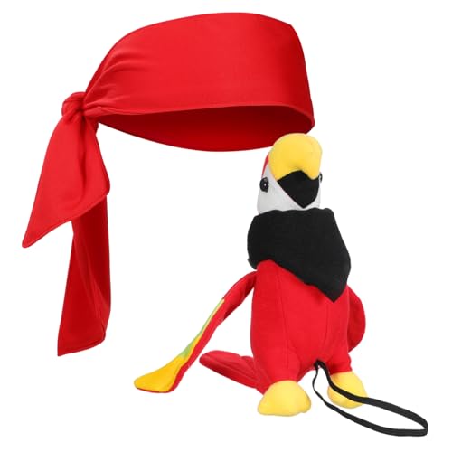 BESPORTBLE Teiliges Piratenkostüm Zubehör mit Plüsch für Schulter Schwarzes Halstuch und Rotes Bandana Kreativer Piraten Dekorationsartikel für Halloween Cosplay und Themenpartys von BESPORTBLE