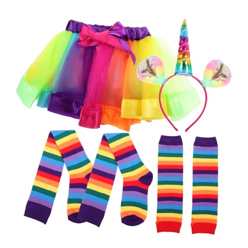 BESPORTBLE Teiliges Regenbogen Tutu Röckchen Für Mädchen Mit Stirnband Handschuhen Und Socken Ideales Kostüm Für Partys Und Besondere Anlässe Des Rocks BESPORTBLE Teiliges Regenbogen Tutu Röckchen Für Mädchen Mit Stirnband Handschuhen Und Socken Ideales Kostüm Für Partys Und Besondere Anlässe Des Rocks von BESPORTBLE