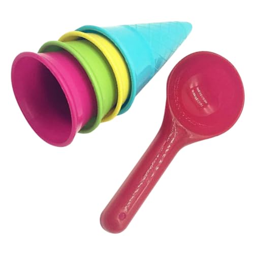 BESPORTBLE Teiliges Sandspielzeug für Strandspielzeug mit Eiscreme Kegeln und Sandschaufel Robust und Bruchfest Fördert Feinmotorik für Strand Park und Geburtstagsfeiern von BESPORTBLE