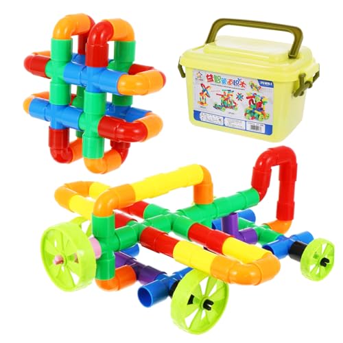 BESPORTBLE Teiliges Steckbaustein Spielset für Bunte Kunststoff Rohre Steckbausteine Pädagogisches Montagespielzeug Feinmotorik und Kreativität Geeignet für Frühes Lernen und von BESPORTBLE