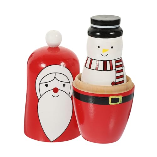 BESPORTBLE Teiliges Weihnachts Russische Nistpuppen aus Handbemalt Langlebig Sichere Kanten Dekorativ für Wohnzimmer Kinderzimmer Partyornamente Praktische Aufbewahrung durch Verschachtelung von BESPORTBLE