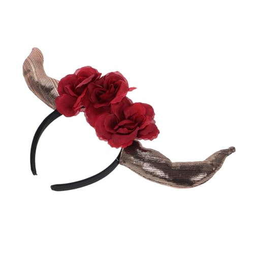 BESPORTBLE Teufelshörner-kopfschmuck Kopfschmuck Aus Horn Halloween-kopfschmuck Hörner Cosplay Drachenstirnband Halloween-kostüm-horn Stirnband Für Halloween Dämonenhorn Stoff von BESPORTBLE