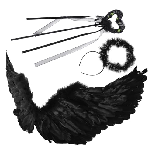 BESPORTBLE Teufelskostüm mit Schwarzen Faltbaren Flügeln aus Hochwertigem Material und Langlebig für Halloween Geburtstagsfeiern und Cosplay Stilvolles BESPORTBLE Teufelskostüm mit Schwarzen Faltbaren Flügeln aus Hochwertigem Material und Langlebig für Halloween Geburtstagsfeiern und Cosplay Stilvolles von BESPORTBLE