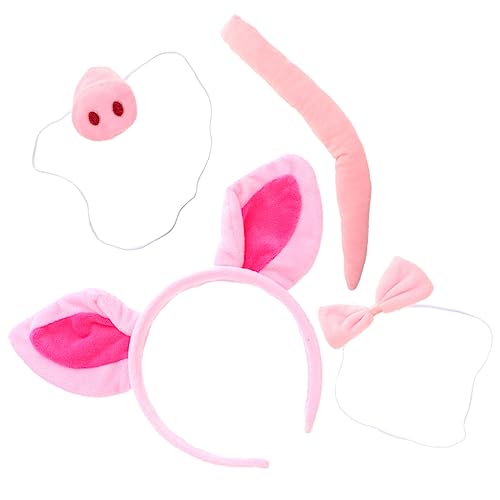 BESPORTBLE Tierisches Schwein Kostüm mit Schweineohren Stirnband Rosa Schweinenase und Schleife Teiliges Cosplay Zubehör für Halloween Karneval Geburtstag und Maskenparty BESPORTBLE Tierisches Schwein Kostüm mit Schweineohren Stirnband Rosa Schweinenase und Schleife Teiliges Cosplay Zubehör für Halloween Karneval Geburtstag und Maskenparty von BESPORTBLE