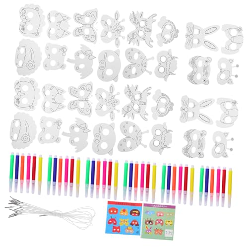 BESPORTBLE Tiermasken zum Bemalen für Teiliges aus Leichtem Papier Kreative DIY Tiermasken zum Ausmalen für Mädchen und Jungen für Kindergeburtstag Kostümparty und Schulaufführung von BESPORTBLE