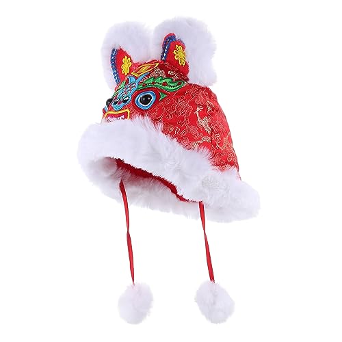 BESPORTBLE Tiger Hut Warm Gestickter Glücksbringer Frühjahrsfest Mütze Chinesischer Neujahrs Kostüm Zubehör für Winterfest von BESPORTBLE
