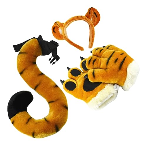 BESPORTBLE Tiger Kostüm Set für Erwachsene mit Weichem Plüsch Tiger Ohren Haarreif Pfotenhandschuhe und Bequemes Hautfreundliches Cosplay Zubehör für Kostümpartys und Verkleidungen BESPORTBLE Tiger Kostüm Set für Erwachsene mit Weichem Plüsch Tiger Ohren Haarreif Pfotenhandschuhe und Bequemes Hautfreundliches Cosplay Zubehör für Kostümpartys und Verkleidungen von BESPORTBLE