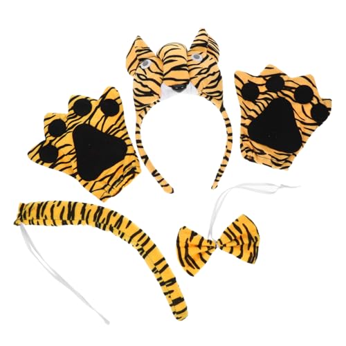 BESPORTBLE Tiger Kostüm für Erwachsene mit Weichem Bequemem Stirnband Abnehmbarem Fliege und Handschuhen Strapazierfähig und Vielseitig für Bühne Fasching und Halloween Geeignet von BESPORTBLE