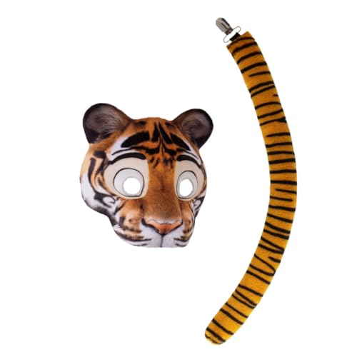 BESPORTBLE Tiger Mask And Tail Set Realistische Tiermaske Aus EVA Mit Elastischem Band Leicht Und Atmungsaktiv Für Halloween Karneval Cosplay Und Kostümpartys Für Erwachsene BESPORTBLE Tiger Mask And Tail Set Realistische Tiermaske Aus EVA Mit Elastischem Band Leicht Und Atmungsaktiv Für Halloween Karneval Cosplay Und Kostümpartys Für Erwachsene von BESPORTBLE