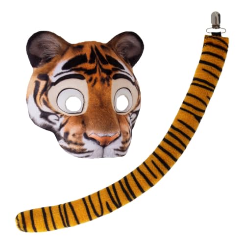 BESPORTBLE Tiger Mask und Set Realistisches Tierkostüm mit Elastischem Komfortband für Halloween Karneval Maskenbälle und Cosplay Partys Kreatives Accessoire für Frauen und Männer BESPORTBLE Tiger Mask und Set Realistisches Tierkostüm mit Elastischem Komfortband für Halloween Karneval Maskenbälle und Cosplay Partys Kreatives Accessoire für Frauen und Männer von BESPORTBLE