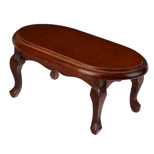 BESPORTBLE Tisch für Puppenhaus Ovaler Holztisch Walnussfarbe für Miniaturmöbel und Zubehör Perfektes für Sammelobjekte und Mini Häuser BESPORTBLE Tisch für Puppenhaus Ovaler Holztisch Walnussfarbe für Miniaturmöbel und Zubehör Perfektes für Sammelobjekte und Mini Häuser von BESPORTBLE