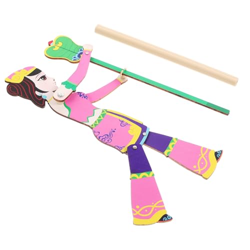 BESPORTBLE Traditionelle Chinesische Schattenpuppen Handgemachtes Holzspielzeug mit Bedienstab Pädagogisches Bastelspiel für Dekoratives Erbe Zufällige Farbe Zufällige Farbe von BESPORTBLE