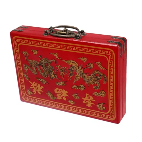 BESPORTBLE Tragbare Vintage Mahjong Box mit Griff Große Kapazität Aufbewahrungskiste für Mahjong und Haushaltsgegenstände für Reisen und Familienspiele BESPORTBLE Tragbare Vintage Mahjong Box mit Griff Große Kapazität Aufbewahrungskiste für Mahjong und Haushaltsgegenstände für Reisen und Familienspiele von BESPORTBLE