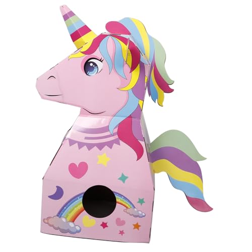 BESPORTBLE Tragbares Einhorn Pappspielzeug DIY Karton Kostüm Leicht Sicher Bruchfest Kreatives Bastelspielzeug Zum Zusammenbauen Für Kindergarten Und Outdoor Spielspaß von BESPORTBLE