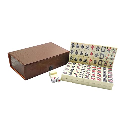 BESPORTBLE Tragbares Mahjong Mini Reise Mahjong Spielsteine mit Würfeln Leichtes Familien Brettspiel für Party Zuhause und Unterwegs BESPORTBLE Tragbares Mahjong Mini Reise Mahjong Spielsteine mit Würfeln Leichtes Familien Brettspiel für Party Zuhause und Unterwegs von BESPORTBLE