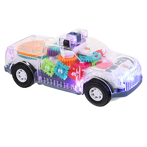 BESPORTBLE Transparente Elektrische Spielzeugautos Mit Licht Und Musik Mechanisches Gear Spielzeugauto Für Spielzeugauto Ohne Batterie Schraubendreher Leuchtende Autos von BESPORTBLE
