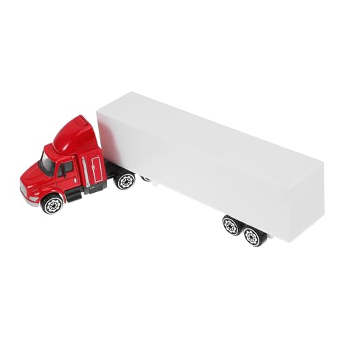 BESPORTBLE Transporter LKW Modell Roter Autotransporter Mit Container Für Ab Jahren Robustes Und Detailliertes Spielzeugauto Für Sammler Und Junge Fahrzeugliebhaber von BESPORTBLE